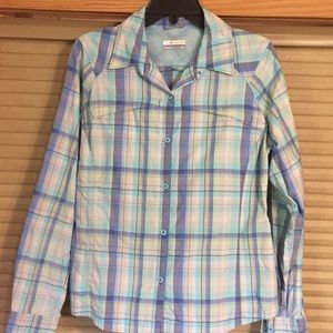 LS Women’s Columbia Fishing Shirt Periwinkle/White